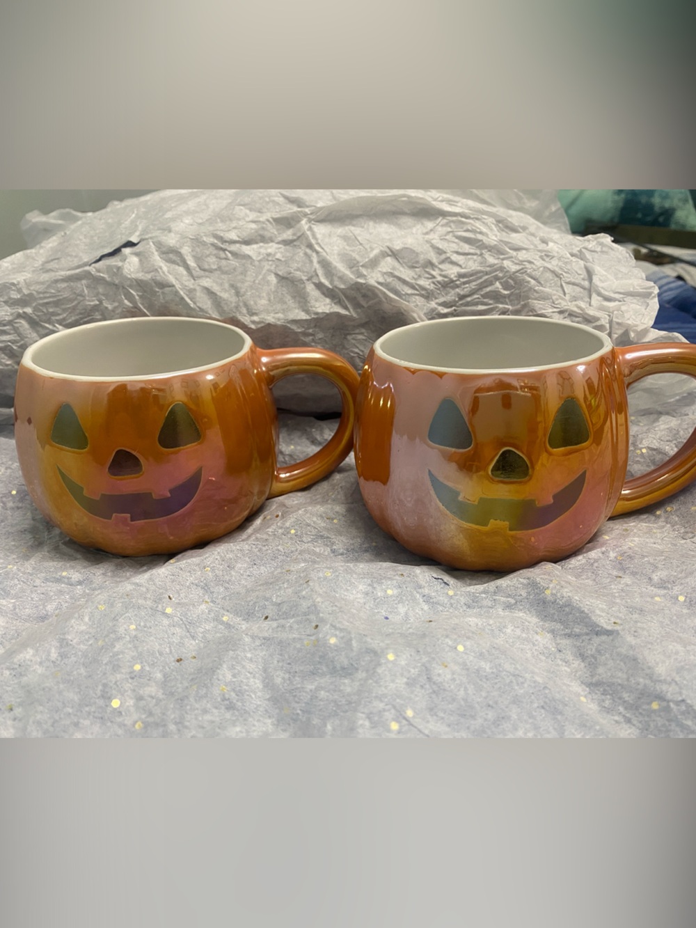 Festive Orange Pumpkin Jack-O'-Lantern Ceramic Mug - Brand Unknown
